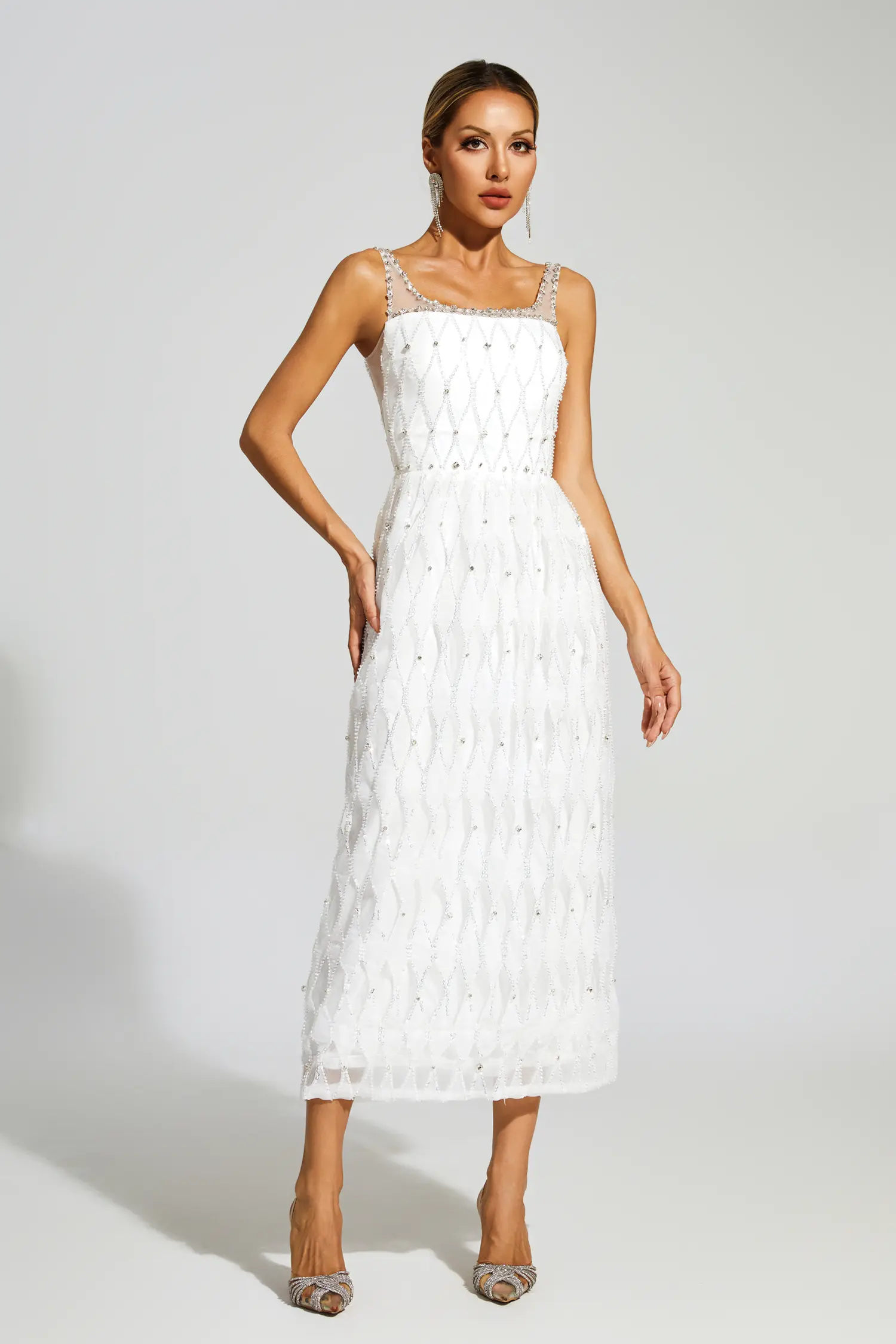 Arthur White Embellished Slip Dress