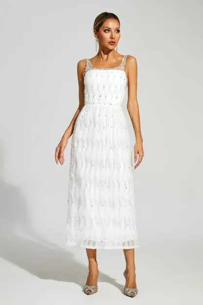 Arthur White Embellished Slip Dress