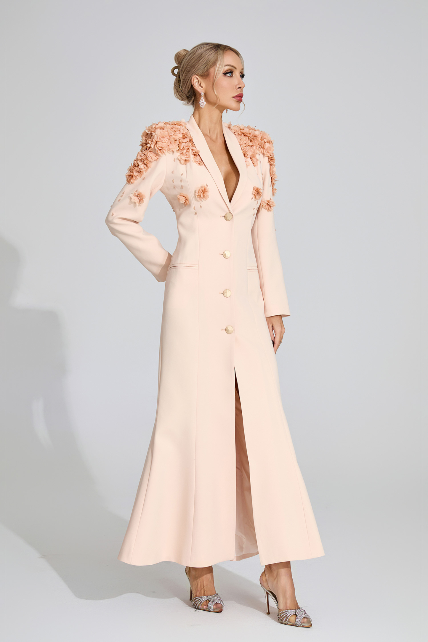 Glen Apricot Floral Maxi Dress