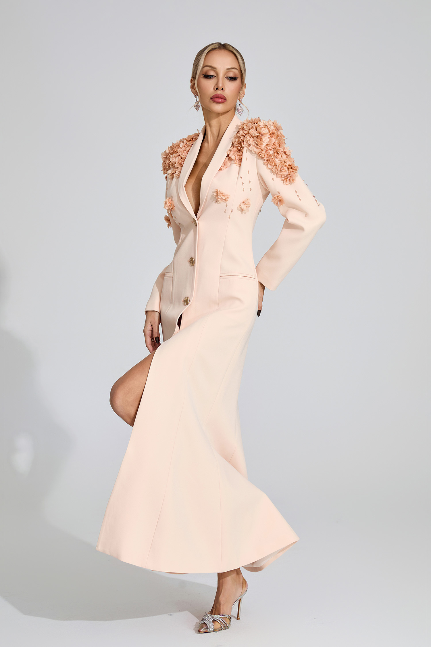 Glen Apricot Floral Maxi Dress