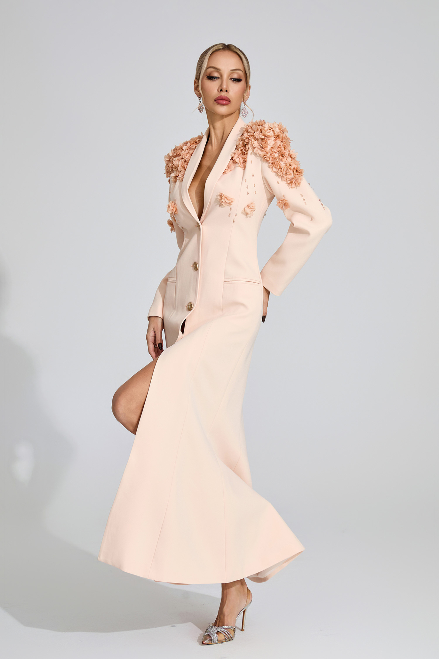 Glen Apricot Floral Maxi Dress