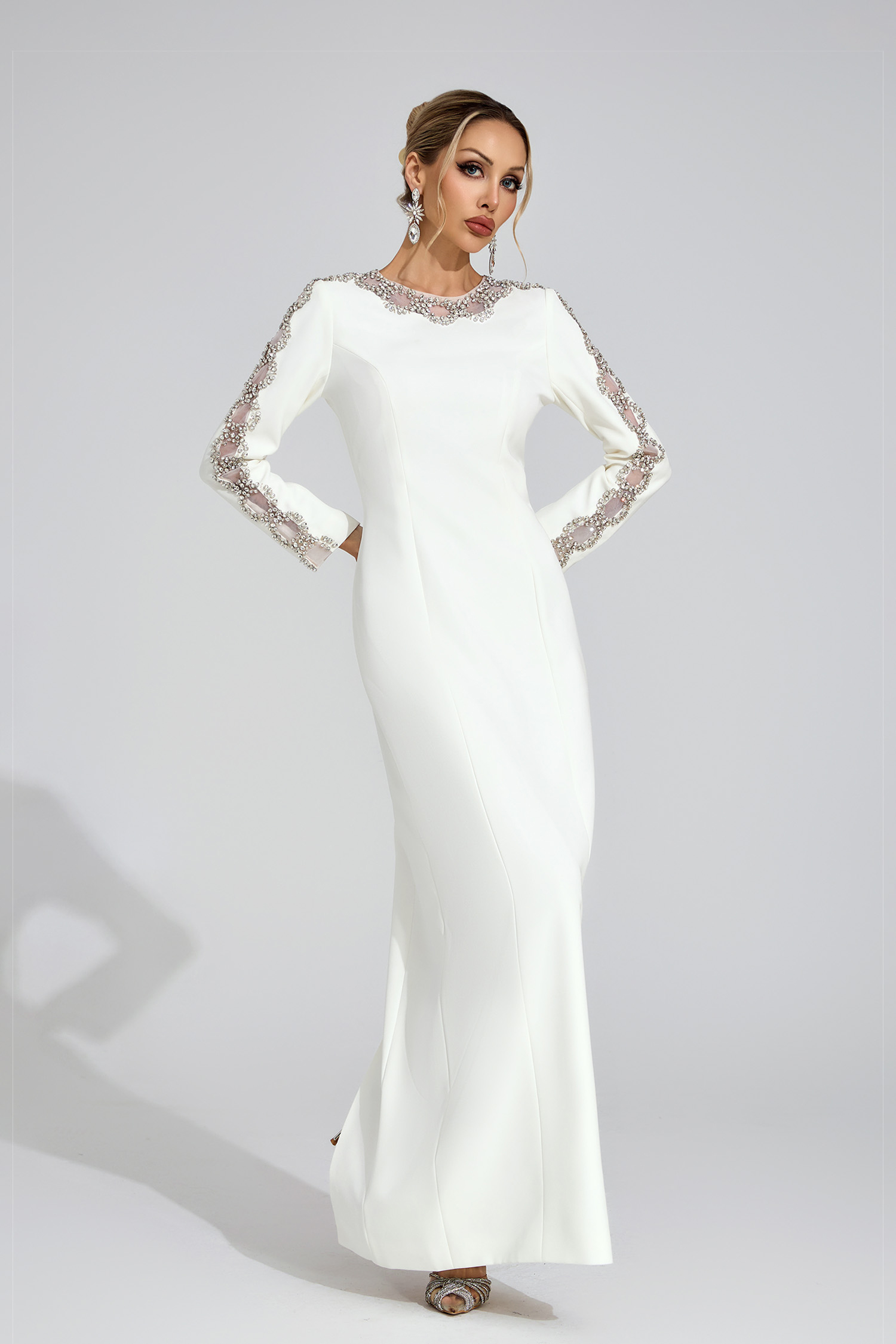 Thorn White Diamond Maxi Dress