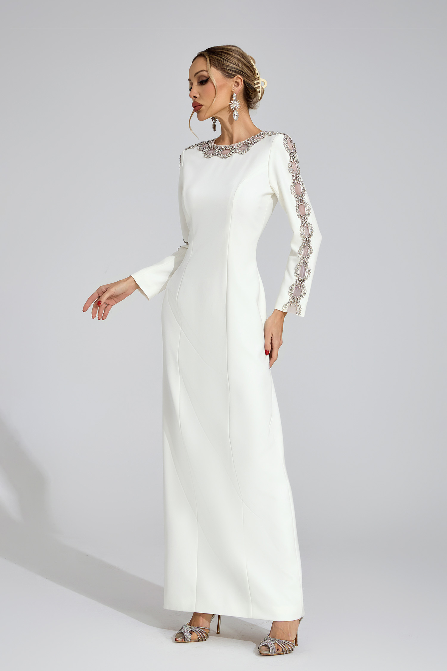 Thorn White Diamond Maxi Dress