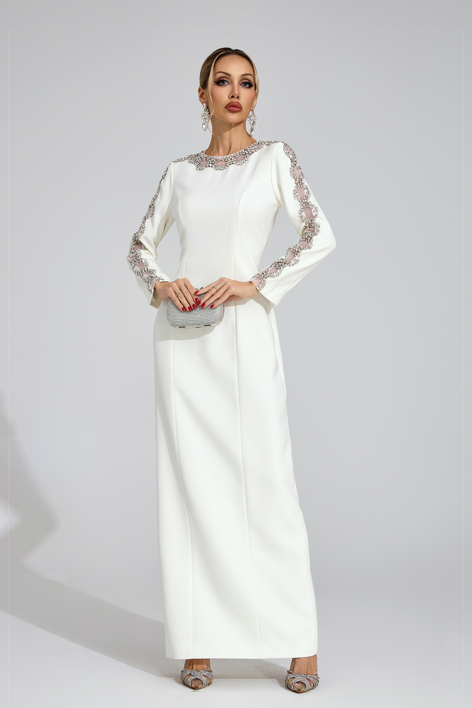 Thorn White Diamond Maxi Dress
