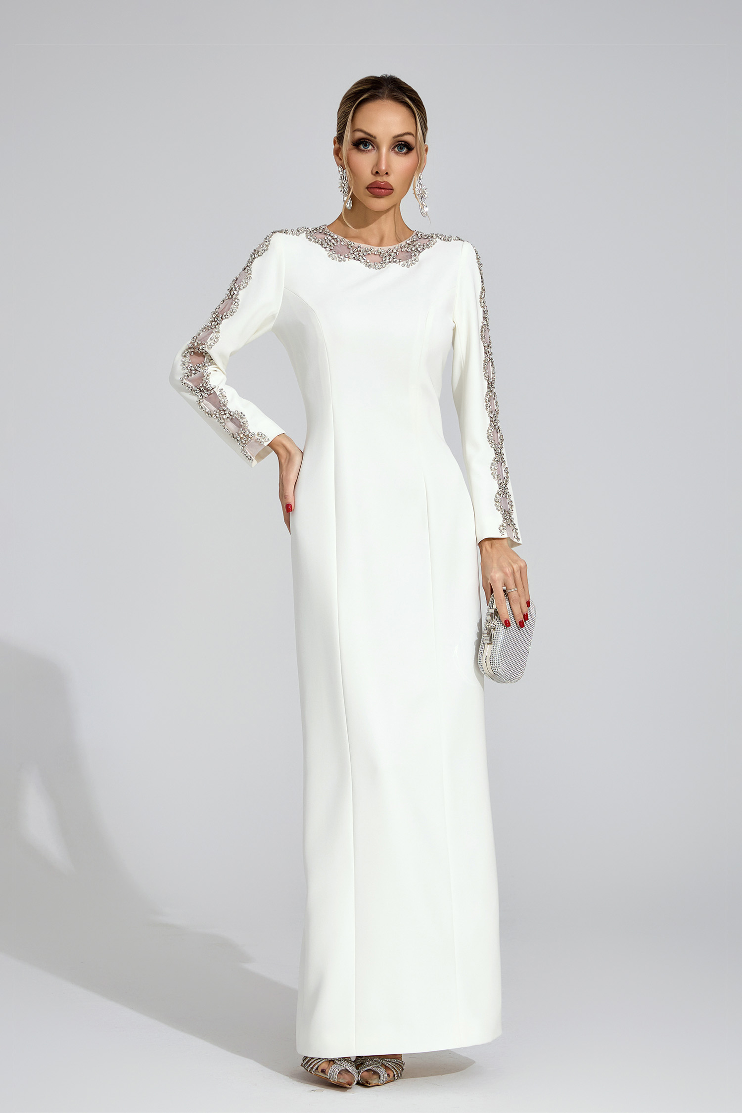 Thorn White Diamond Maxi Dress