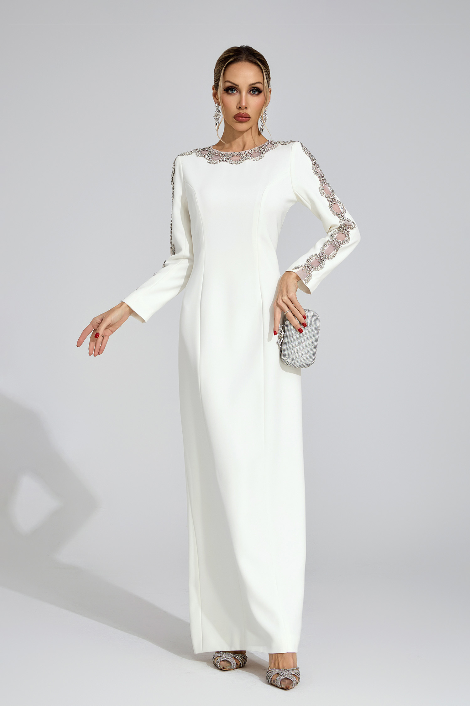 Thorn White Diamond Maxi Dress