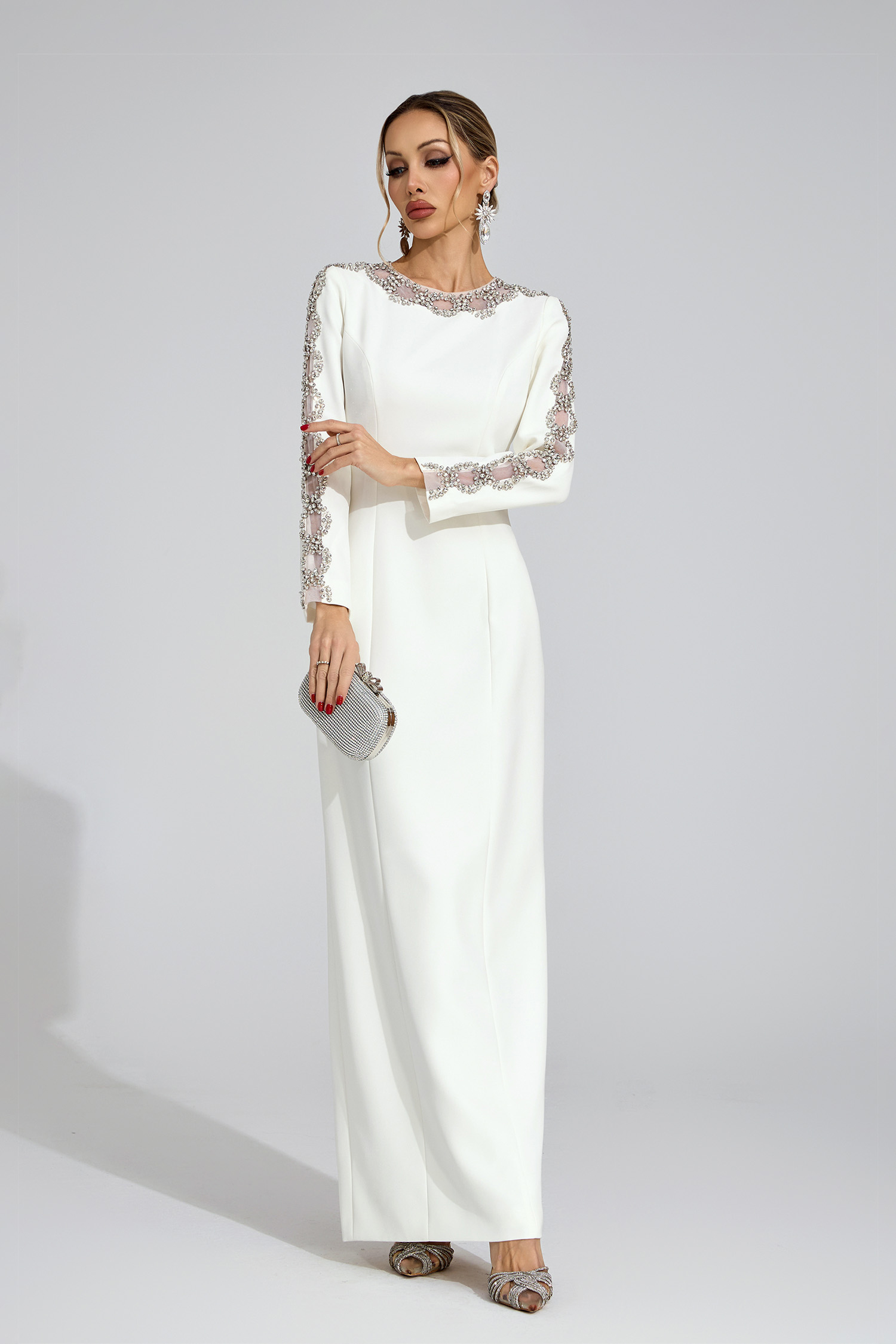 Thorn White Diamond Maxi Dress
