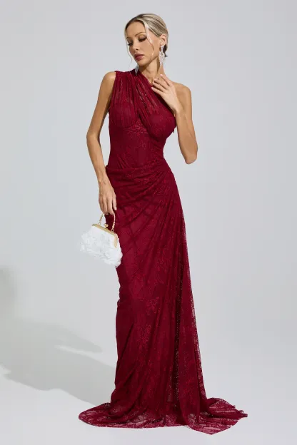 Alice Red One-Shoulder Maxi Dress