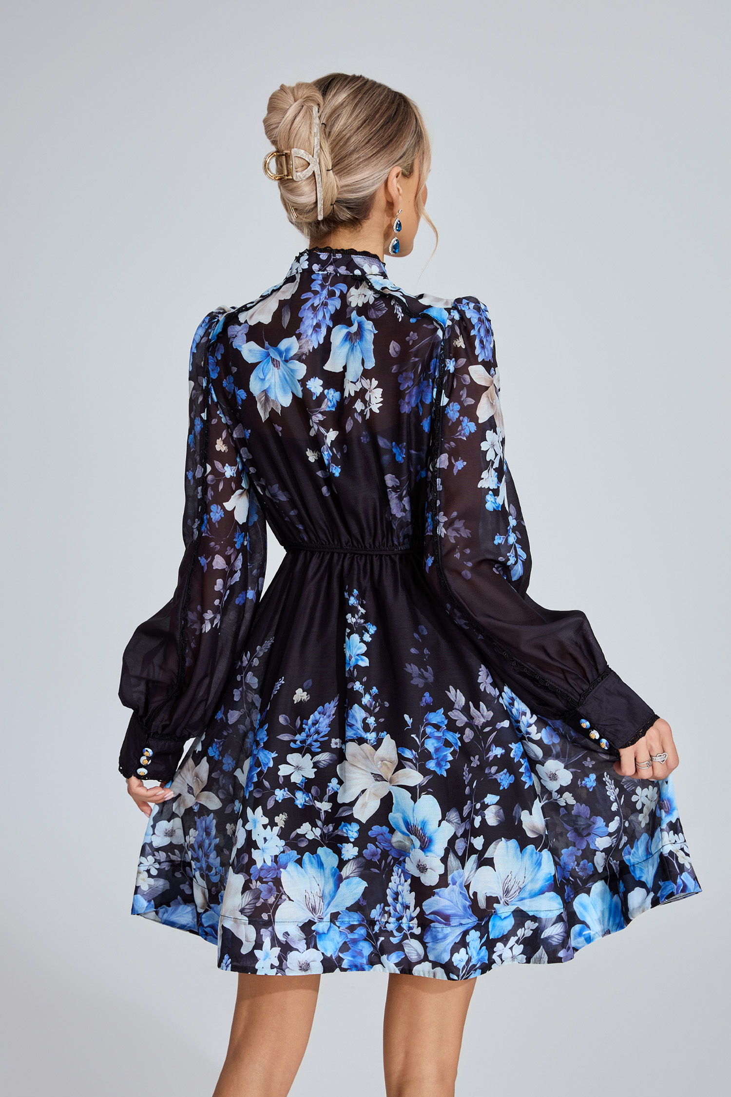 Beverly Black Floral Mini Dress