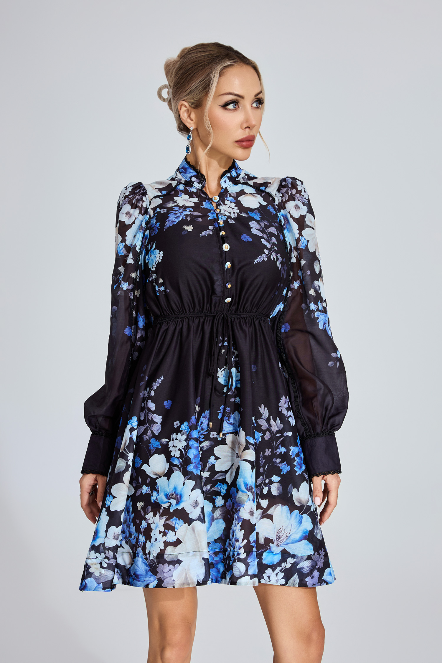 Beverly Black Floral Mini Dress