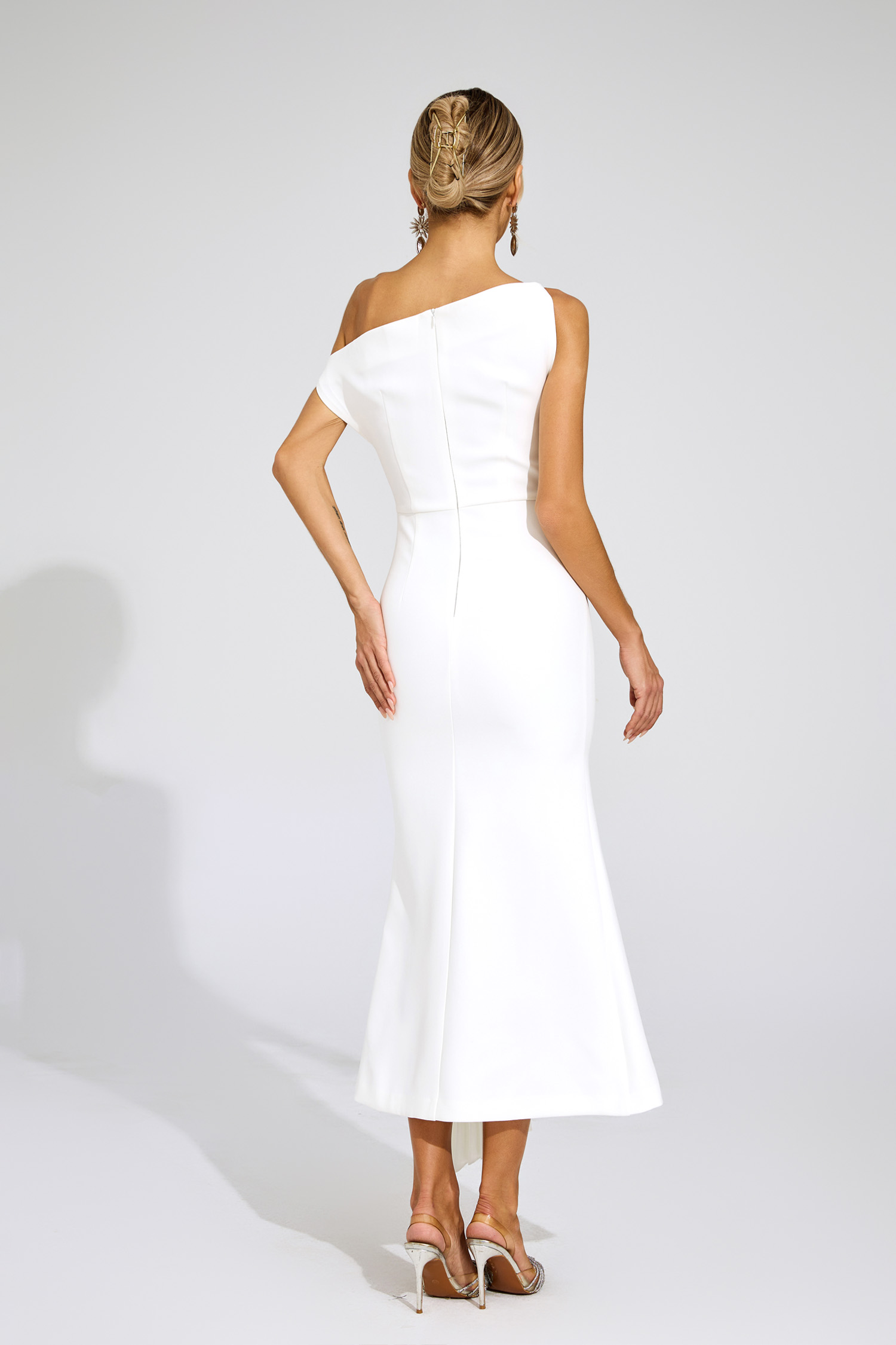 Fielding White Ruched One Shoulder Dress