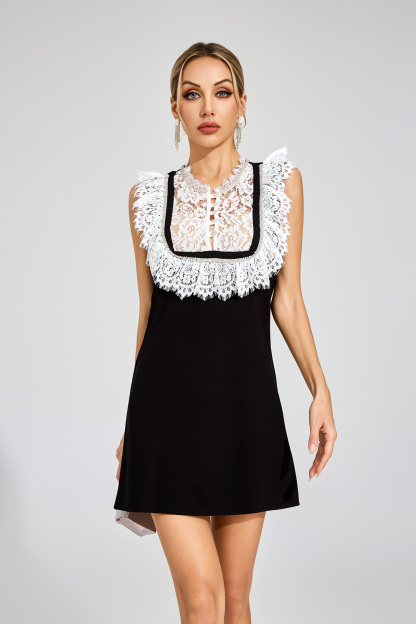 Maltz Black Lace Mini Dress