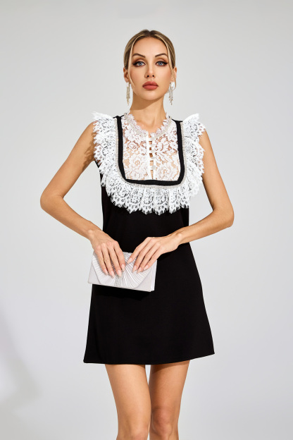 Maltz Black Lace Mini Dress