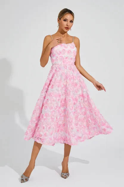 Senior Pink Flower Slip Dress