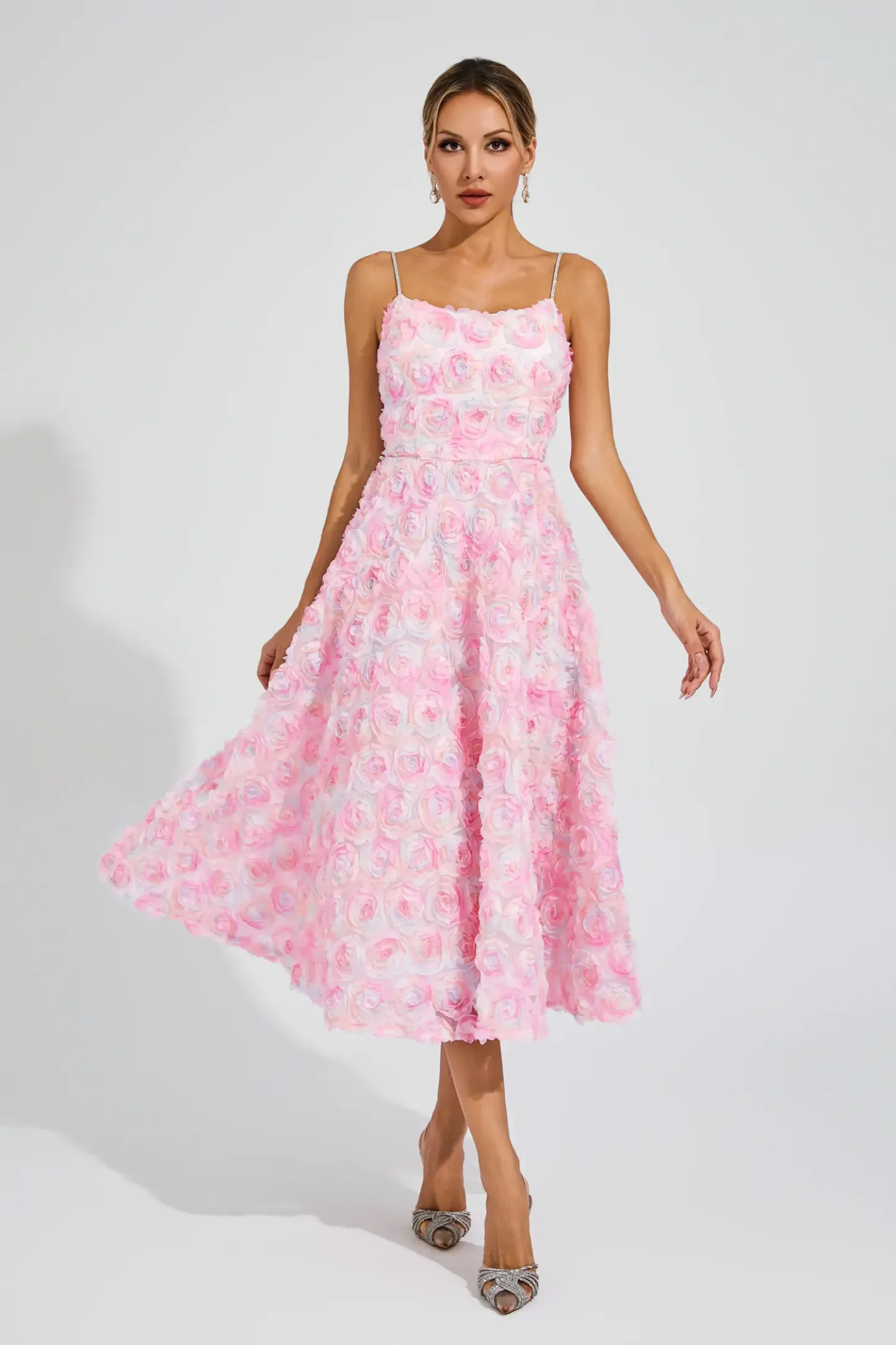 Senior Pink Flower Slip Dress