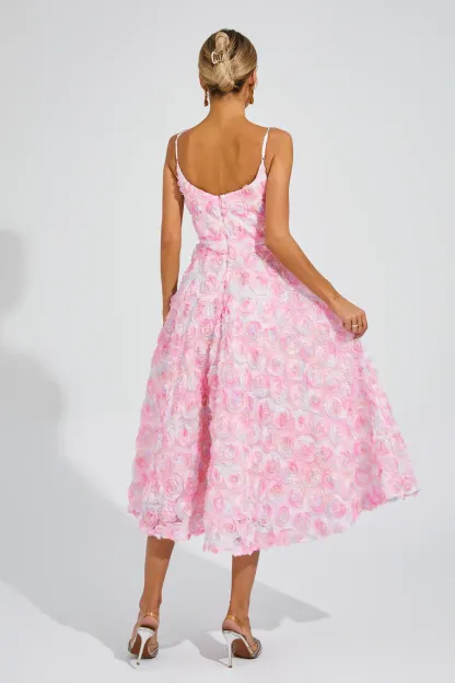 Senior Pink Flower Slip Dress