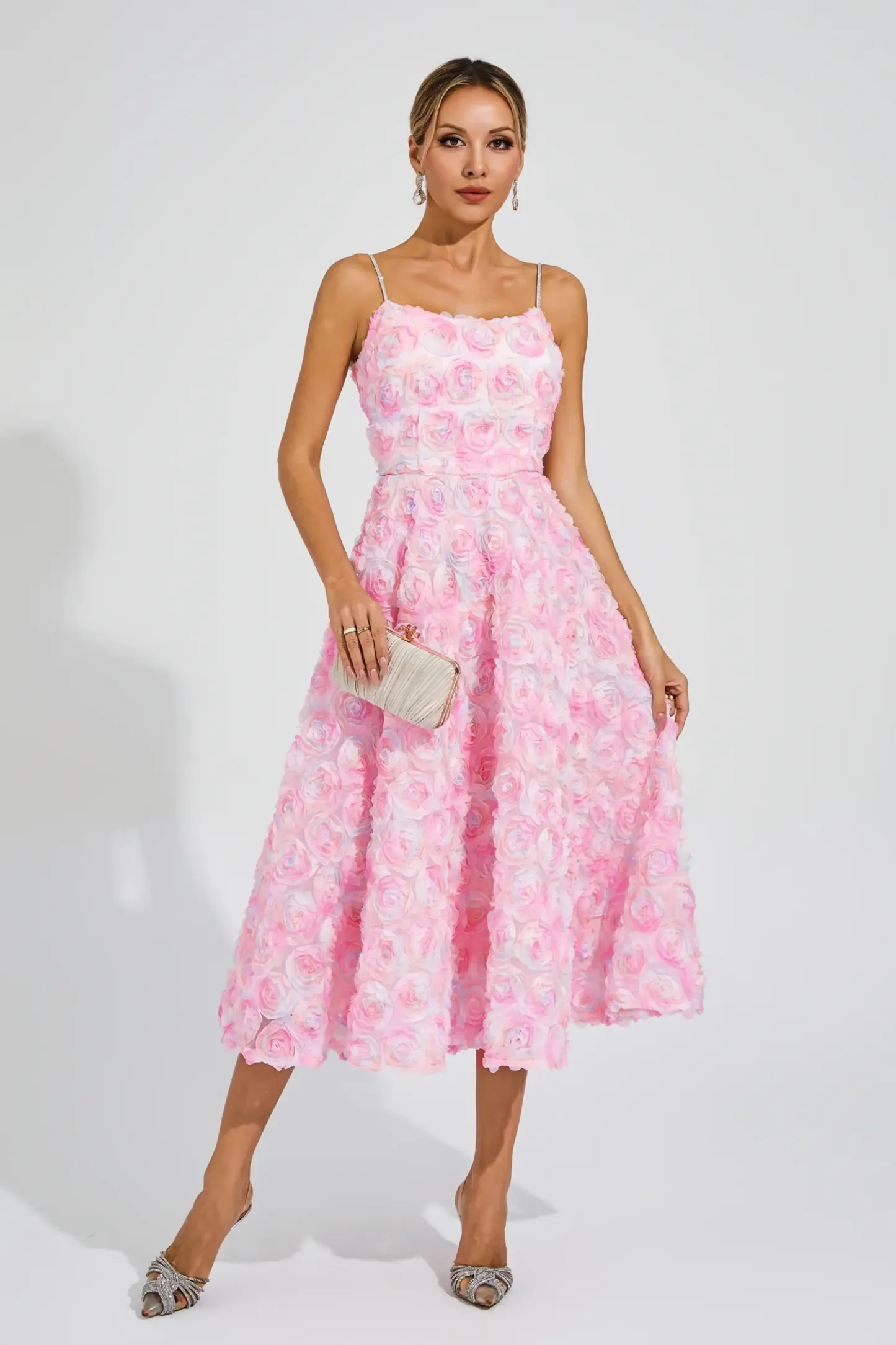 Senior Pink Flower Slip Dress