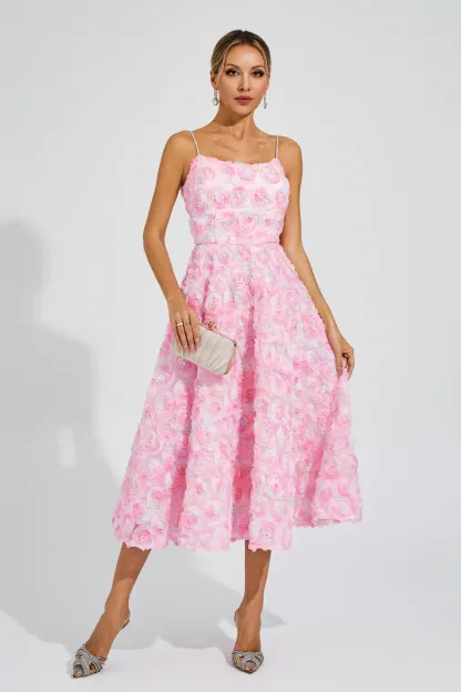 Senior Pink Flower Slip Dress