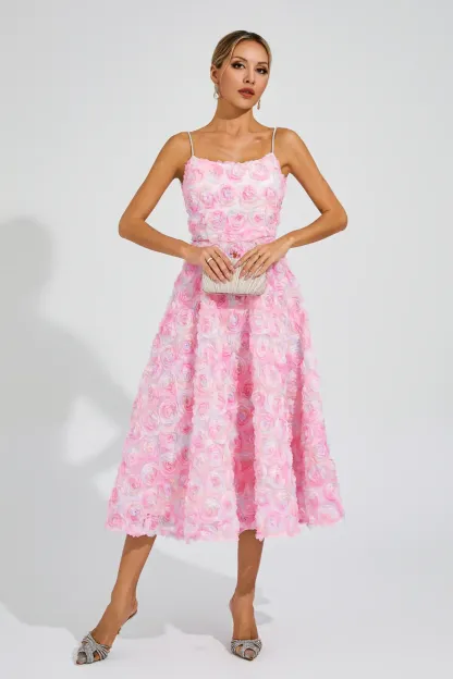 Senior Pink Flower Slip Dress