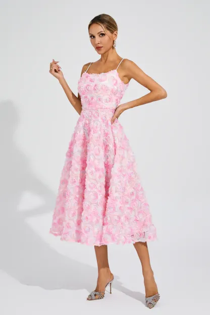 Senior Pink Flower Slip Dress