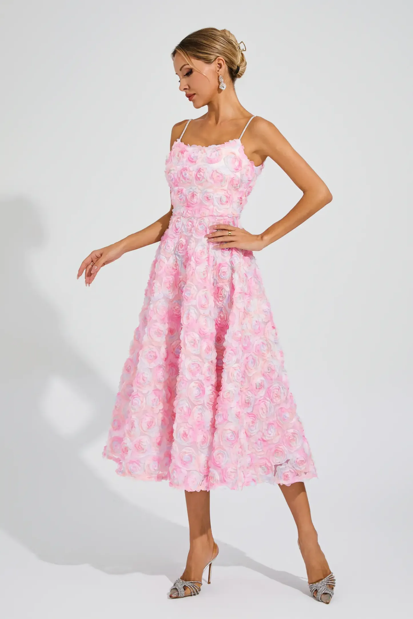 Senior Pink Flower Slip Dress