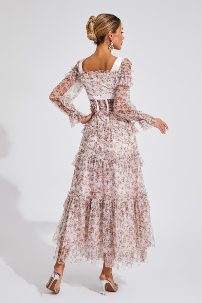 Franklin Pink Floral Long Sleeve Dress