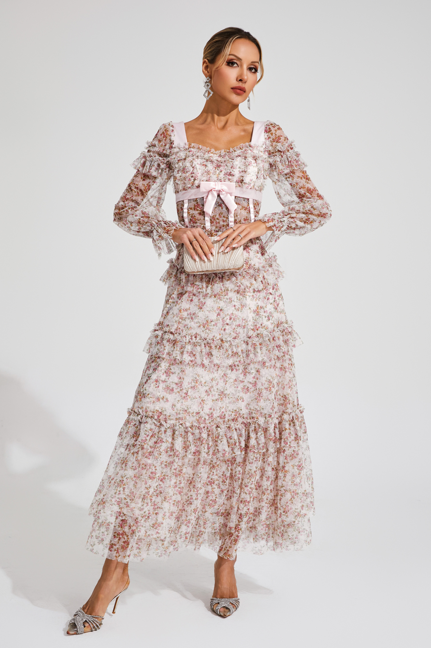 Franklin Pink Floral Long Sleeve Dress