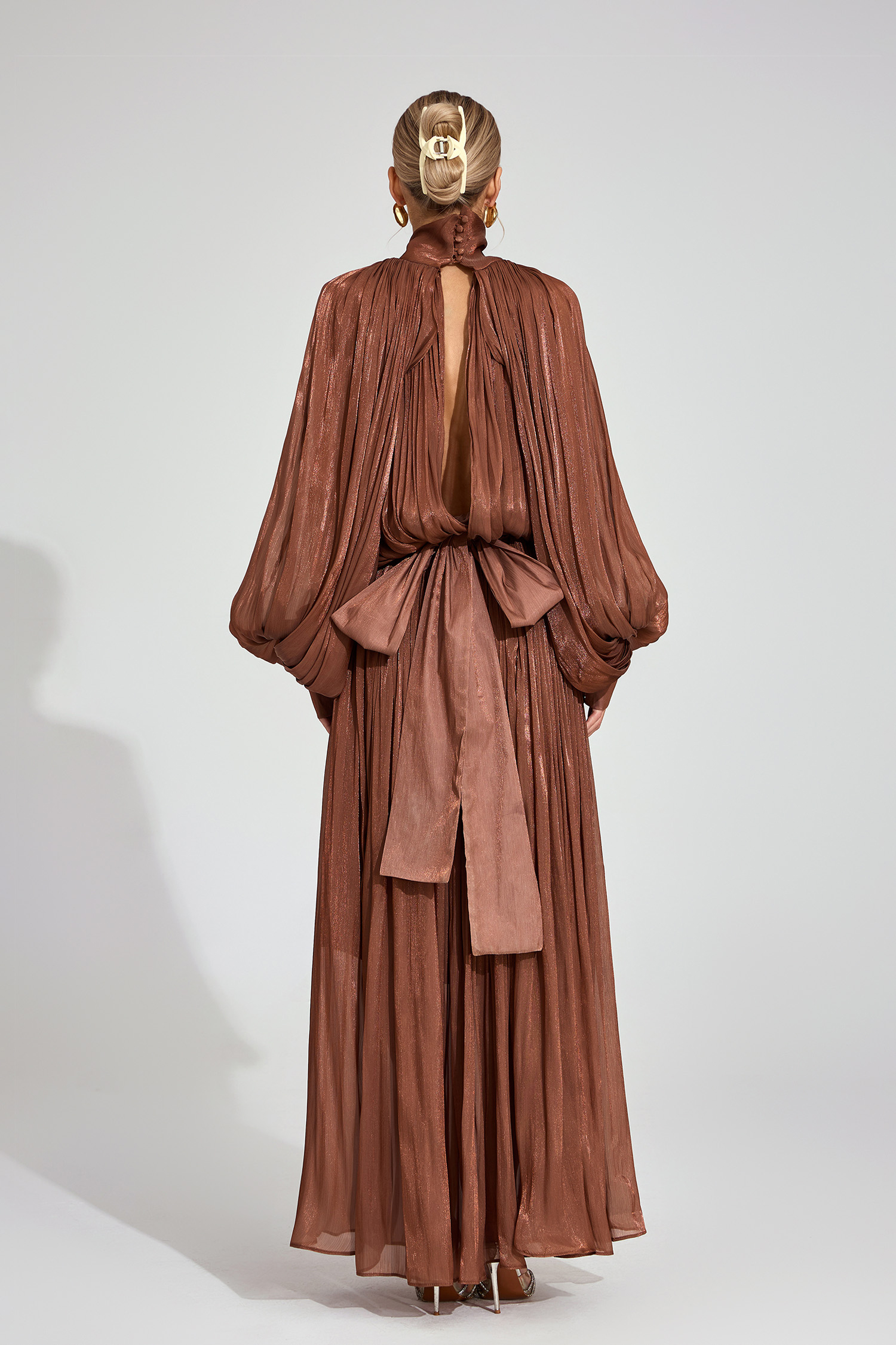 Peak Brown Batwing Maxi Dress
