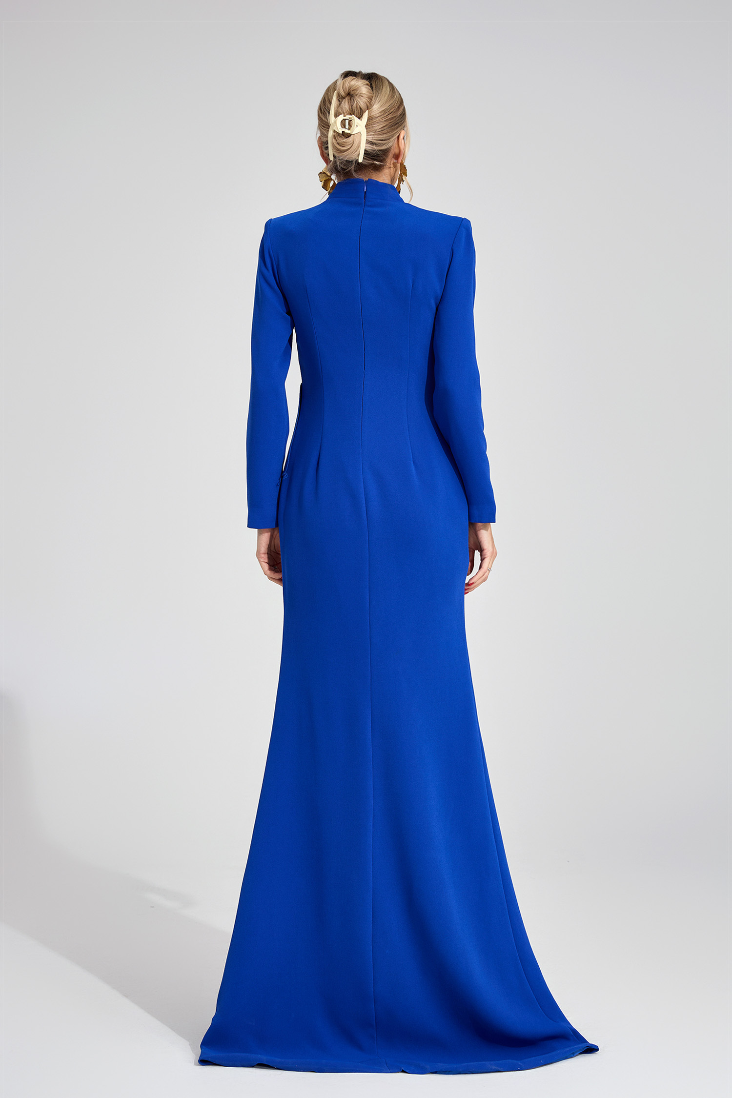 Ruby Dark Blue Train Maxi Dress