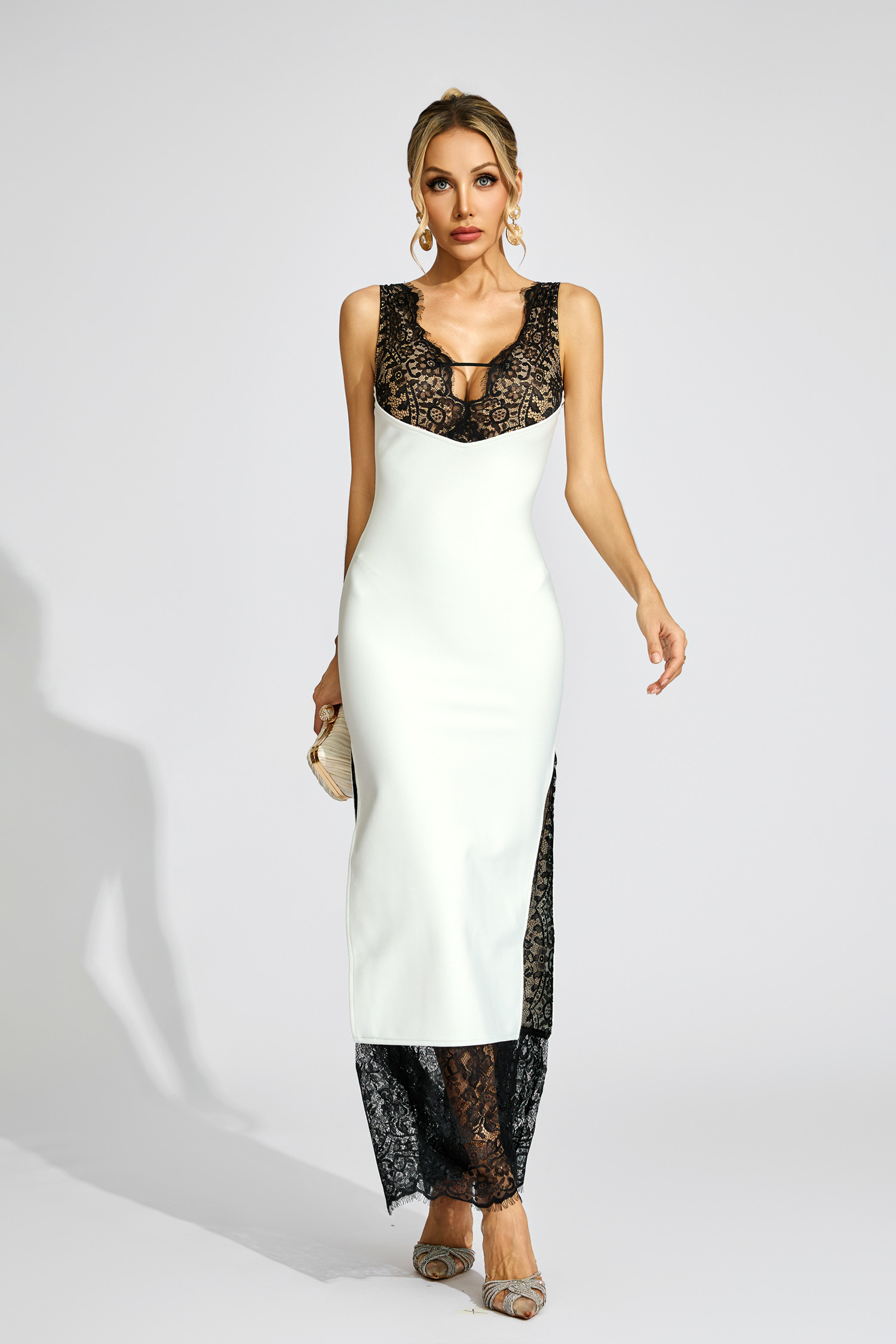Baldwin White Lace Maxi Vest Dress