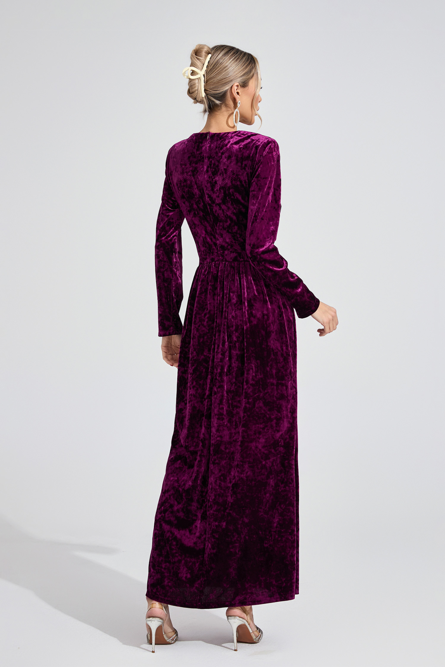 Field Purple Velvet Maxi Dress
