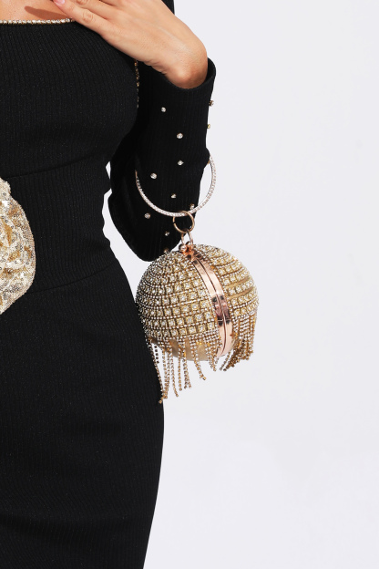Tobey Gold Round Ball Bag