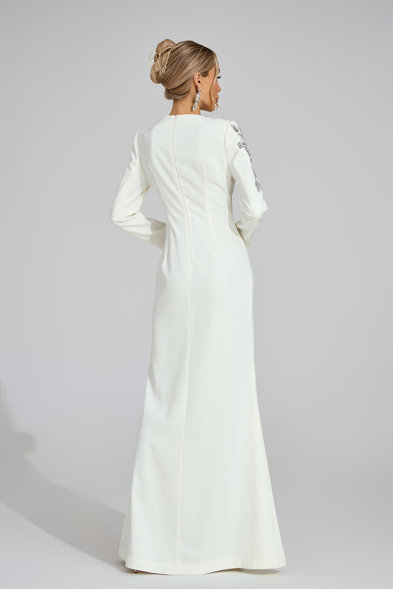 Dew White Embroidered Maxi Dress