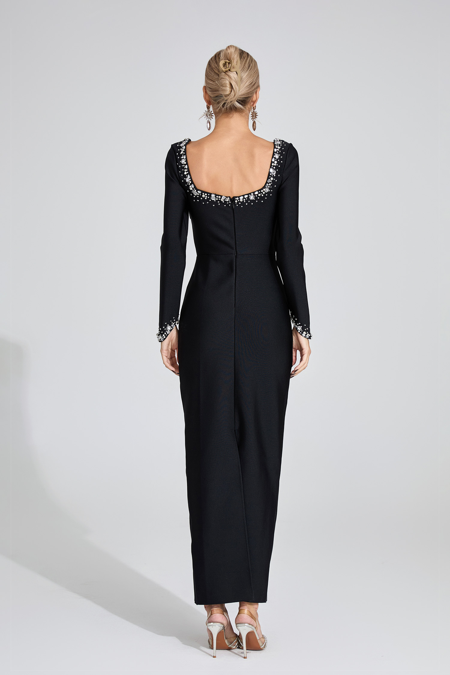 Quill Black Long Sleeve Maxi Dress