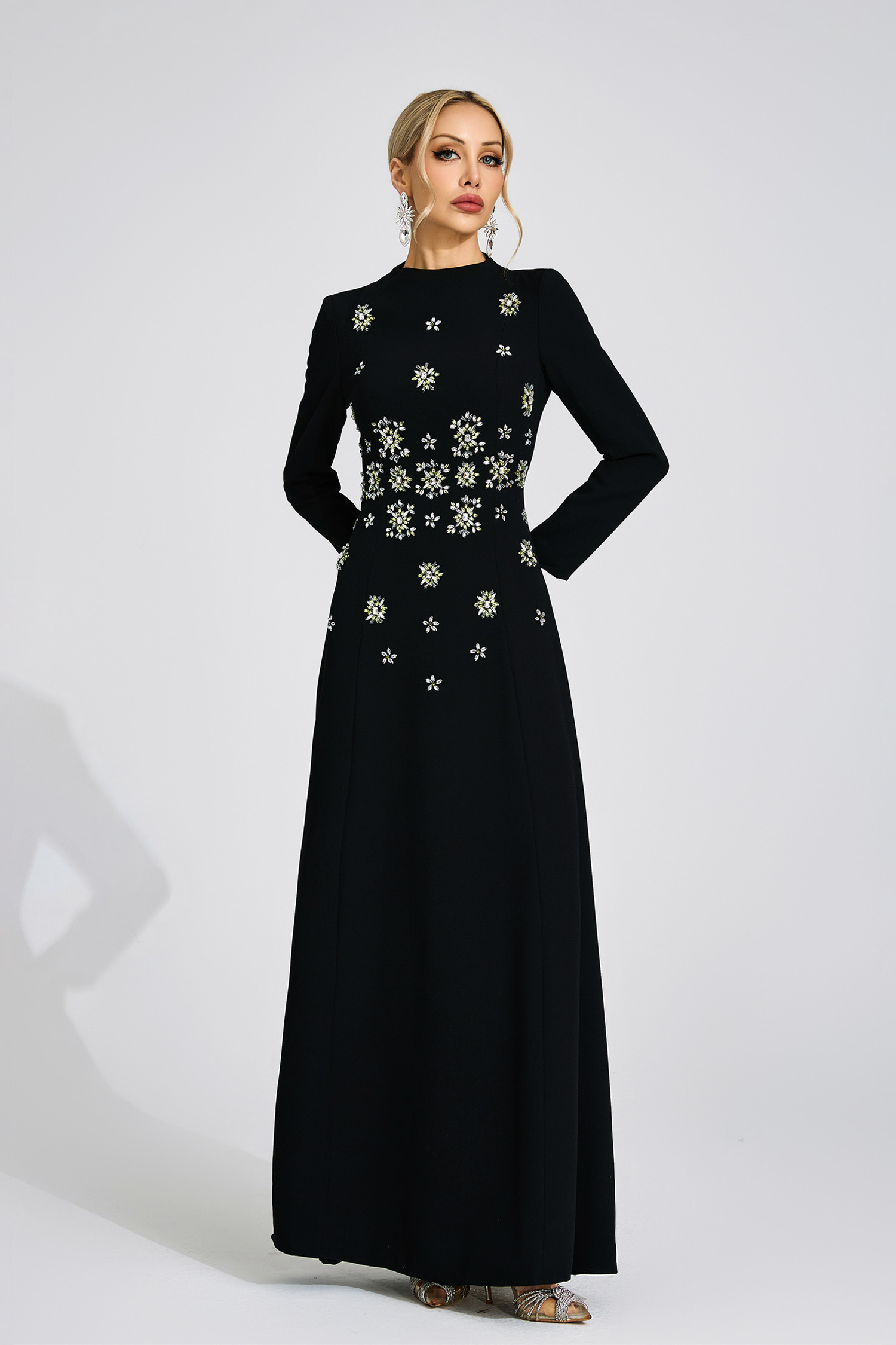 Xenia Black Diamond Maxi Dress