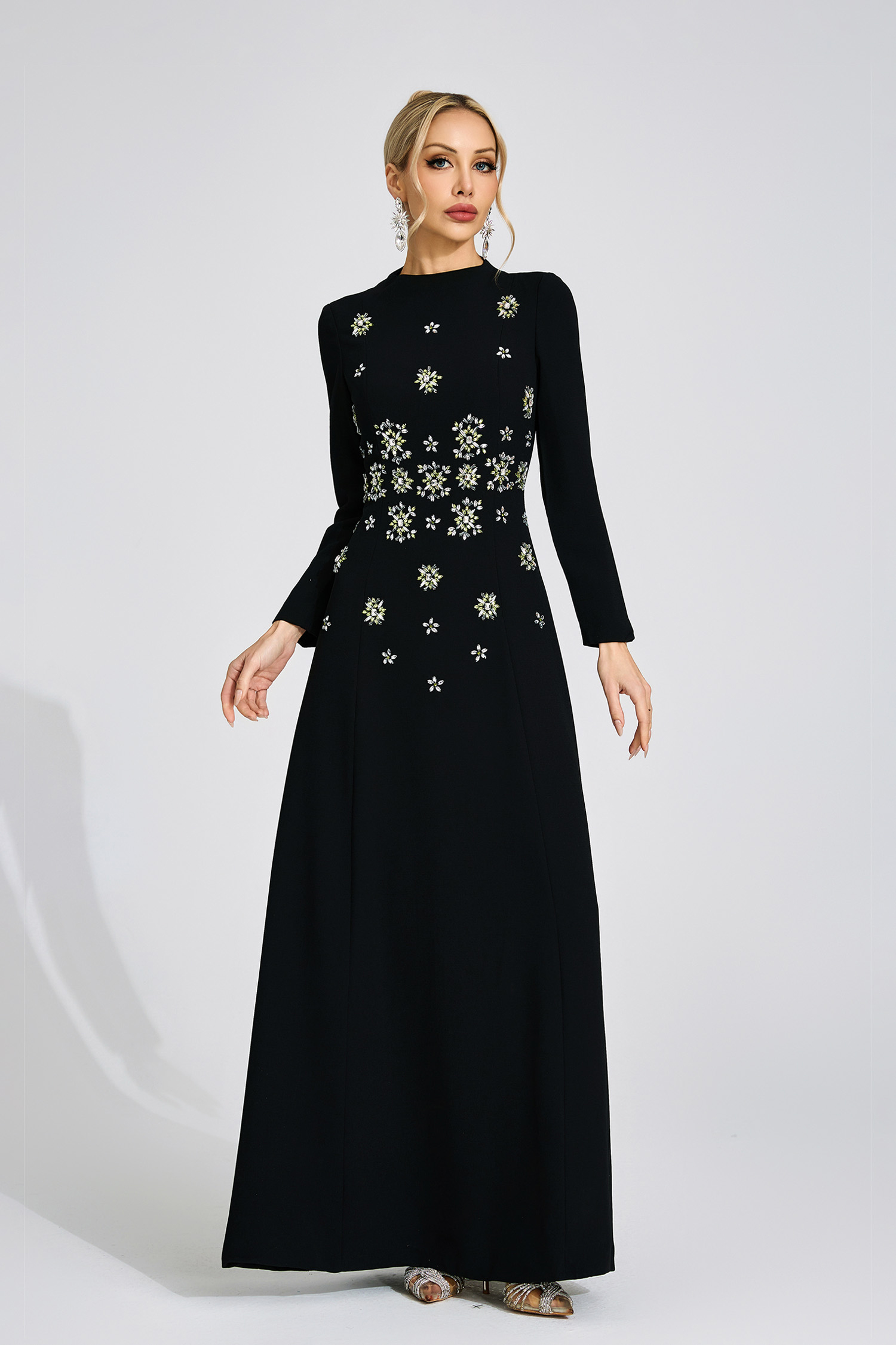 Xenia Black Diamond Maxi Dress