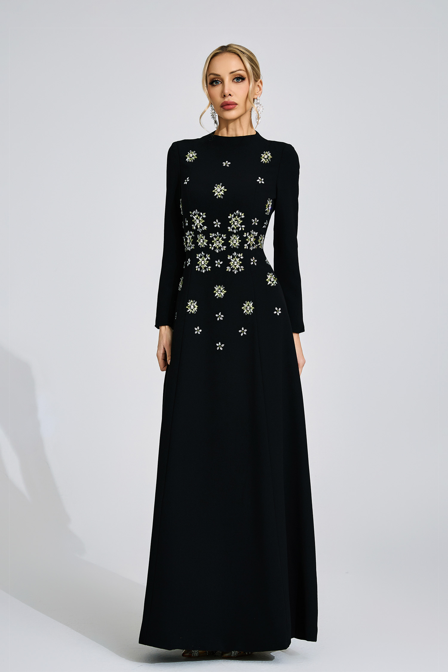 Xenia Black Diamond Maxi Dress