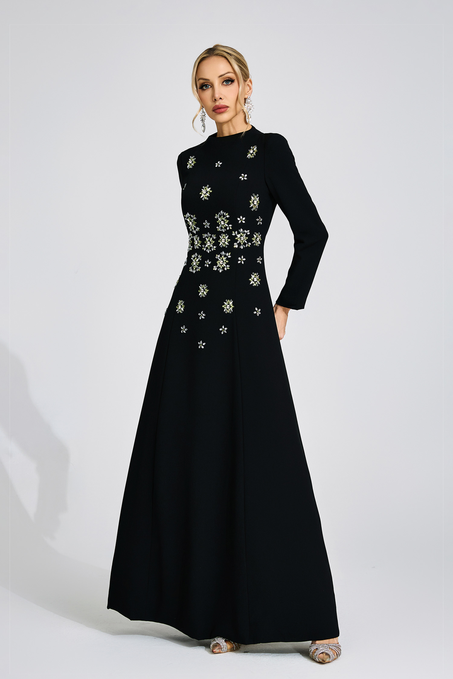 Xenia Black Diamond Maxi Dress