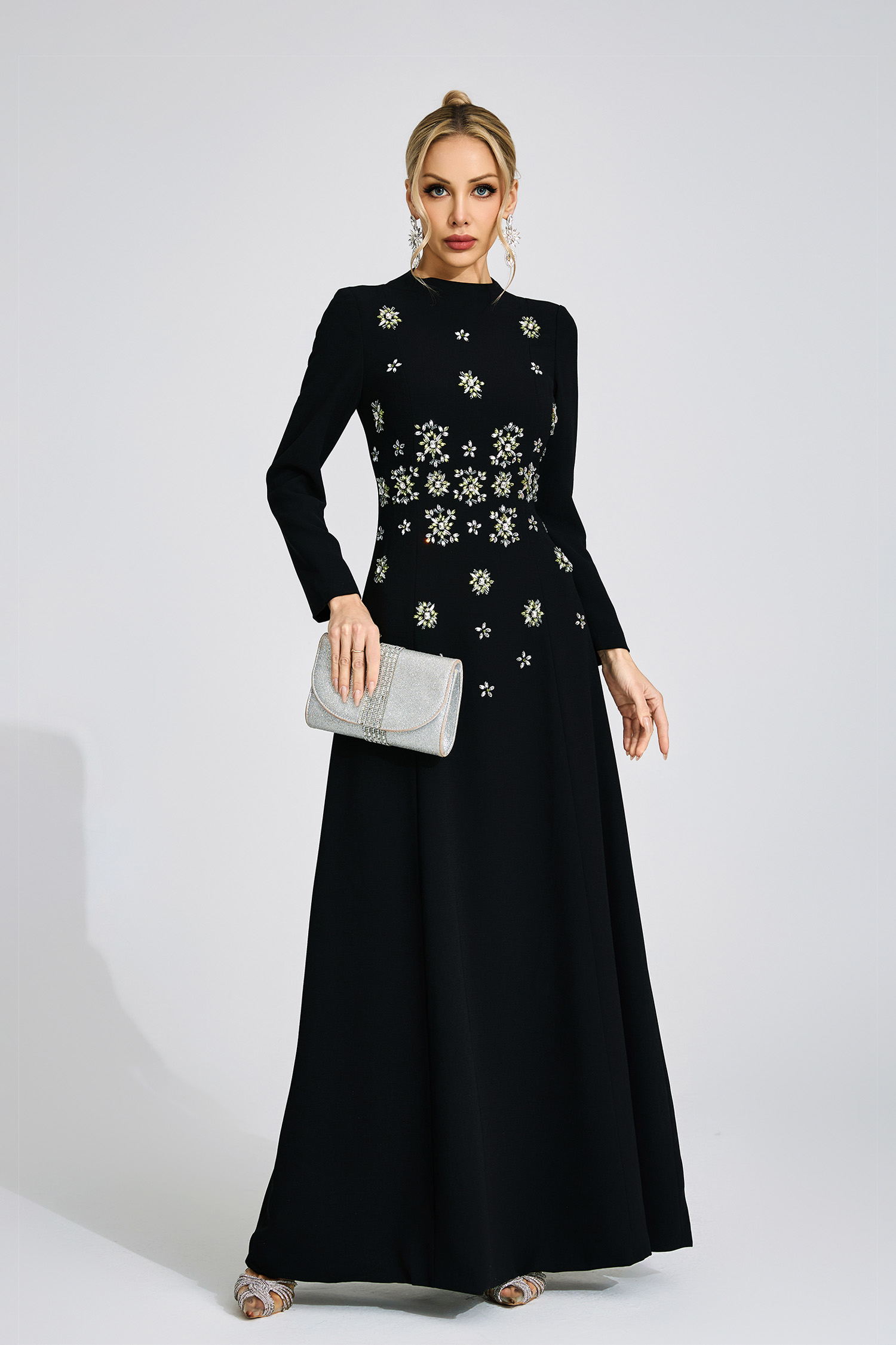 Xenia Black Diamond Maxi Dress