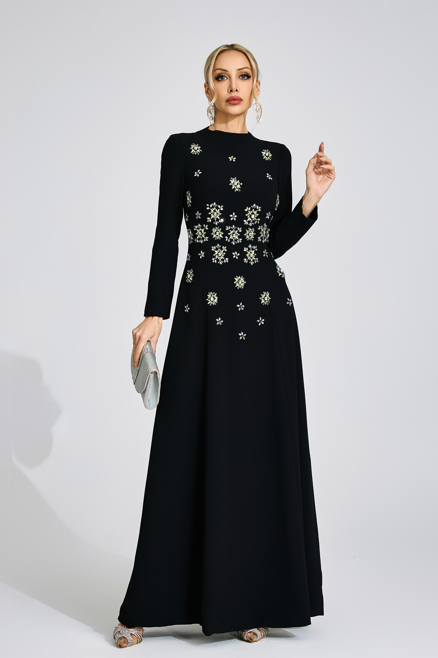 Xenia Black Diamond Maxi Dress
