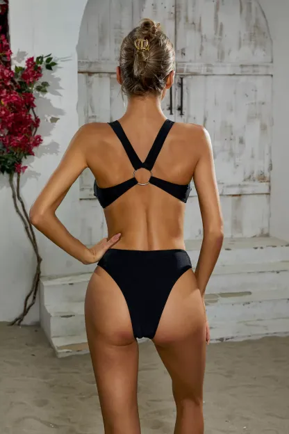 Ernest Black Crossover One Piece Swimwear