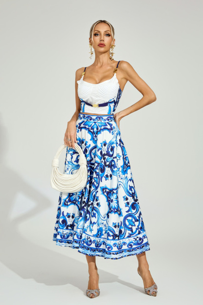 Doreen Blue Porcelain Printed Set