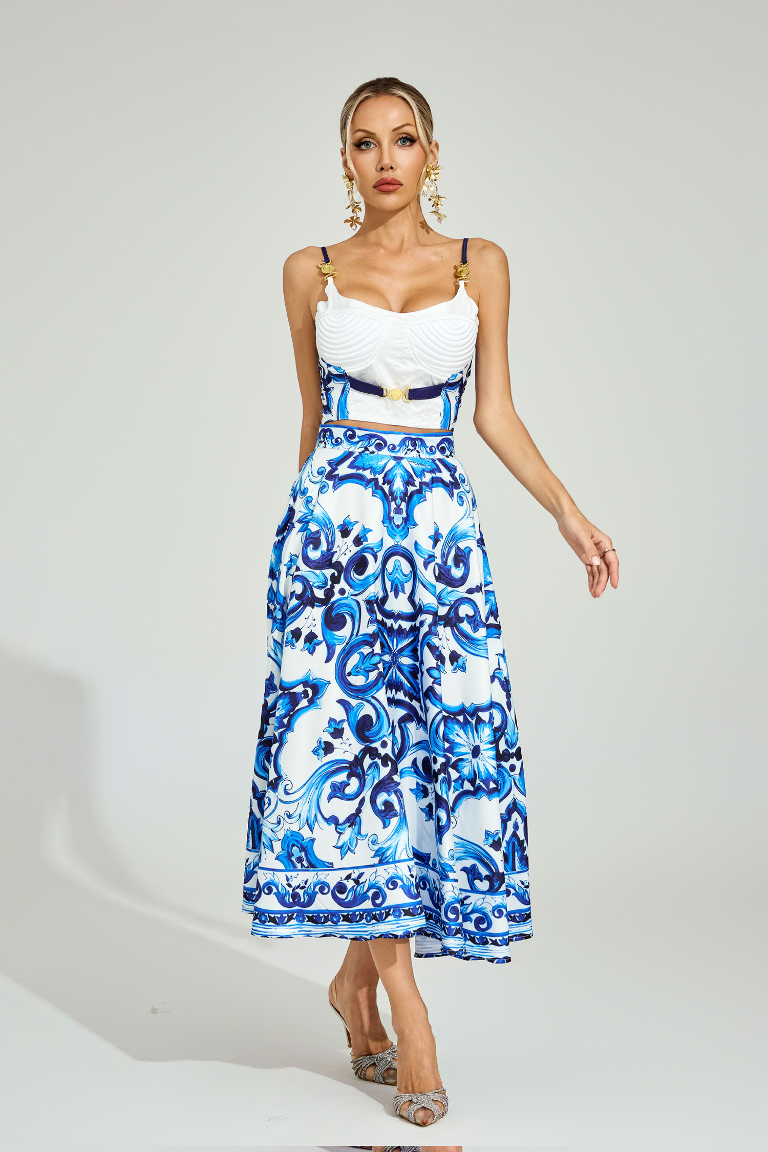 Doreen Blue Porcelain Printed Set