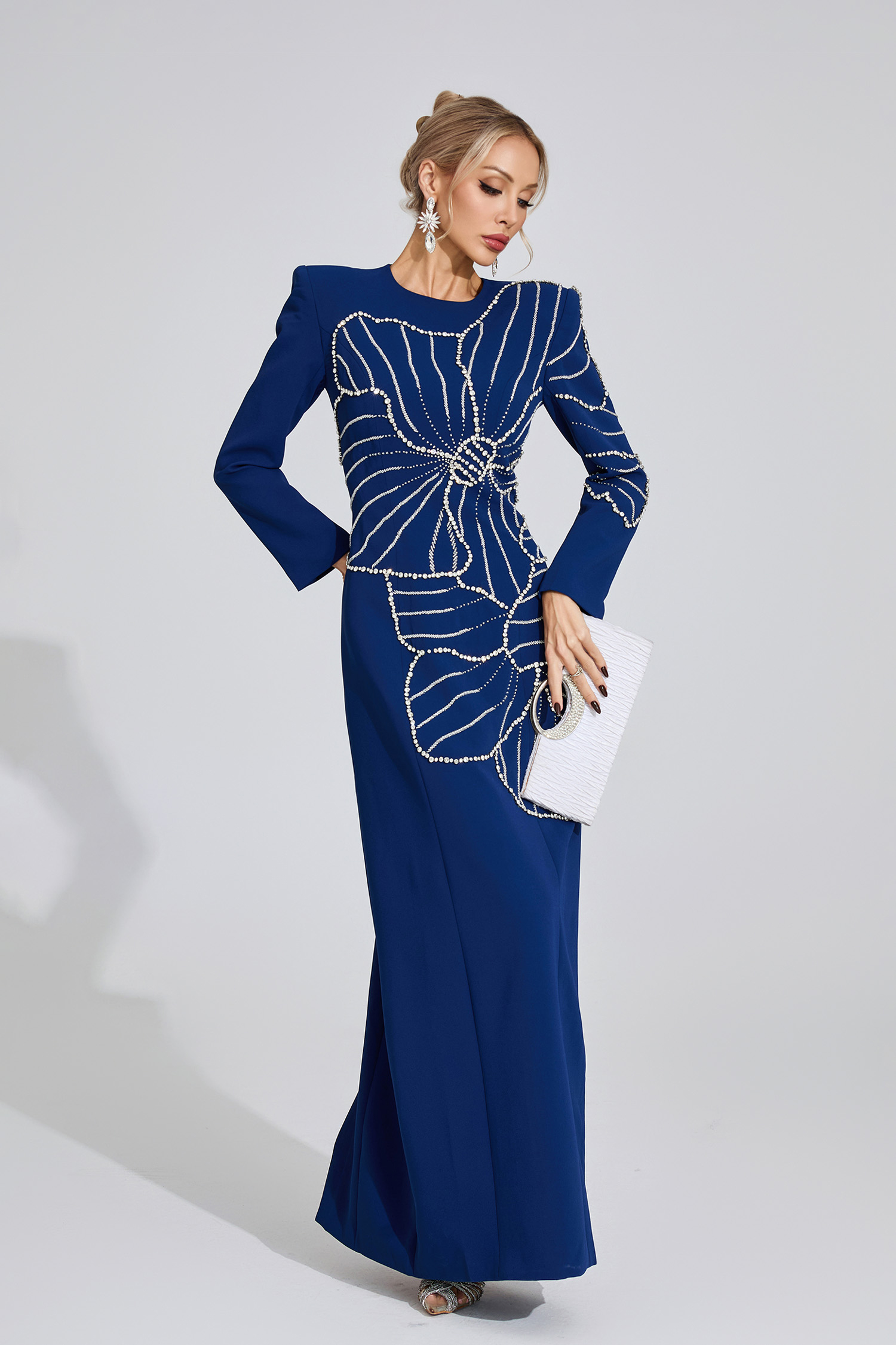 Shaw Dark Blue Diamond Maxi Dress