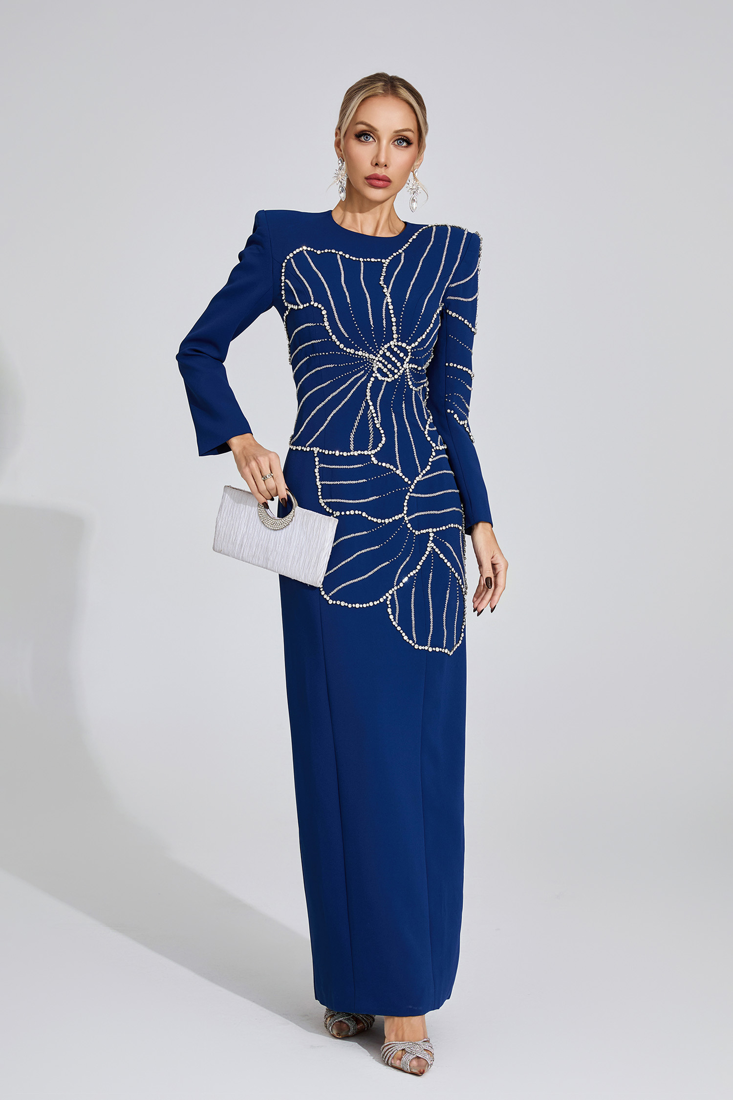Shaw Dark Blue Diamond Maxi Dress