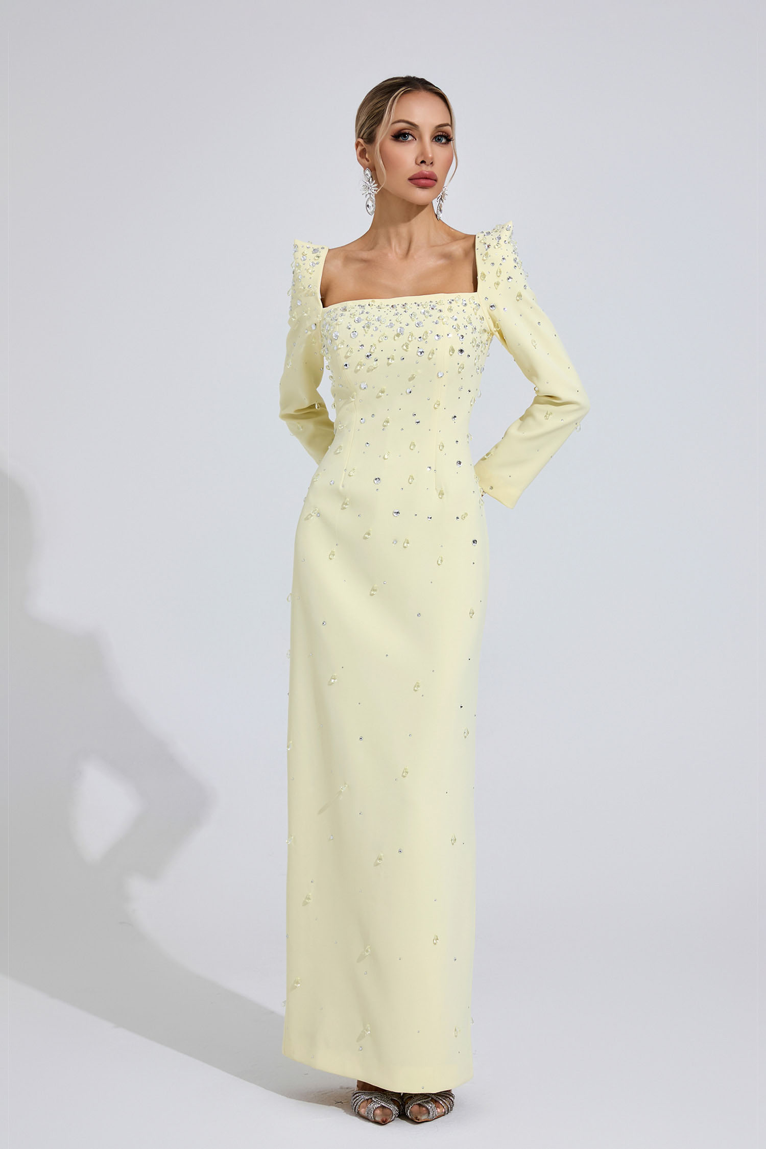 Tarn Yellow Diamond Maxi Dress