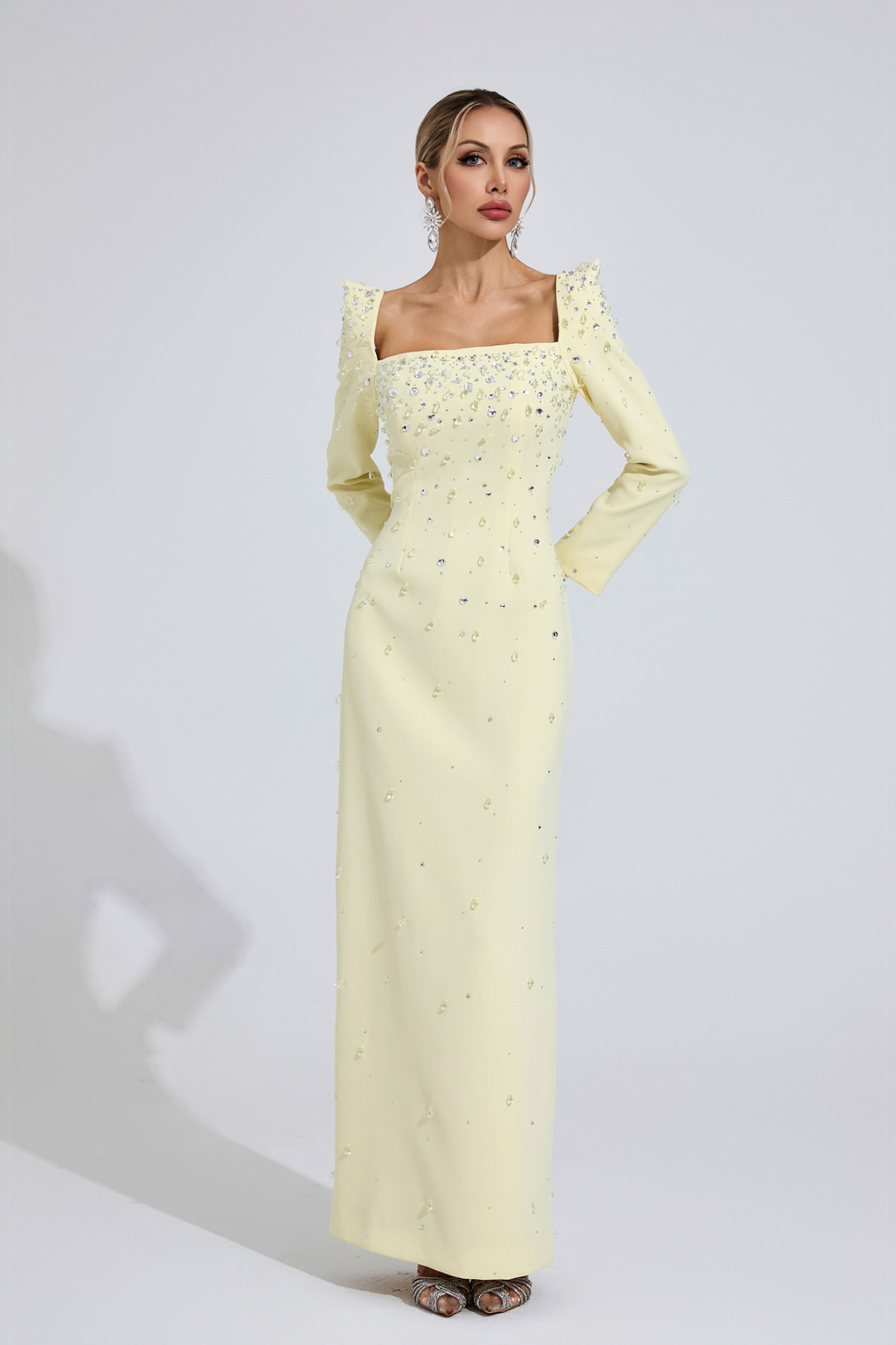 Tarn Yellow Diamond Maxi Dress
