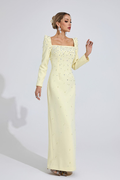 Tarn Yellow Diamond Maxi Dress