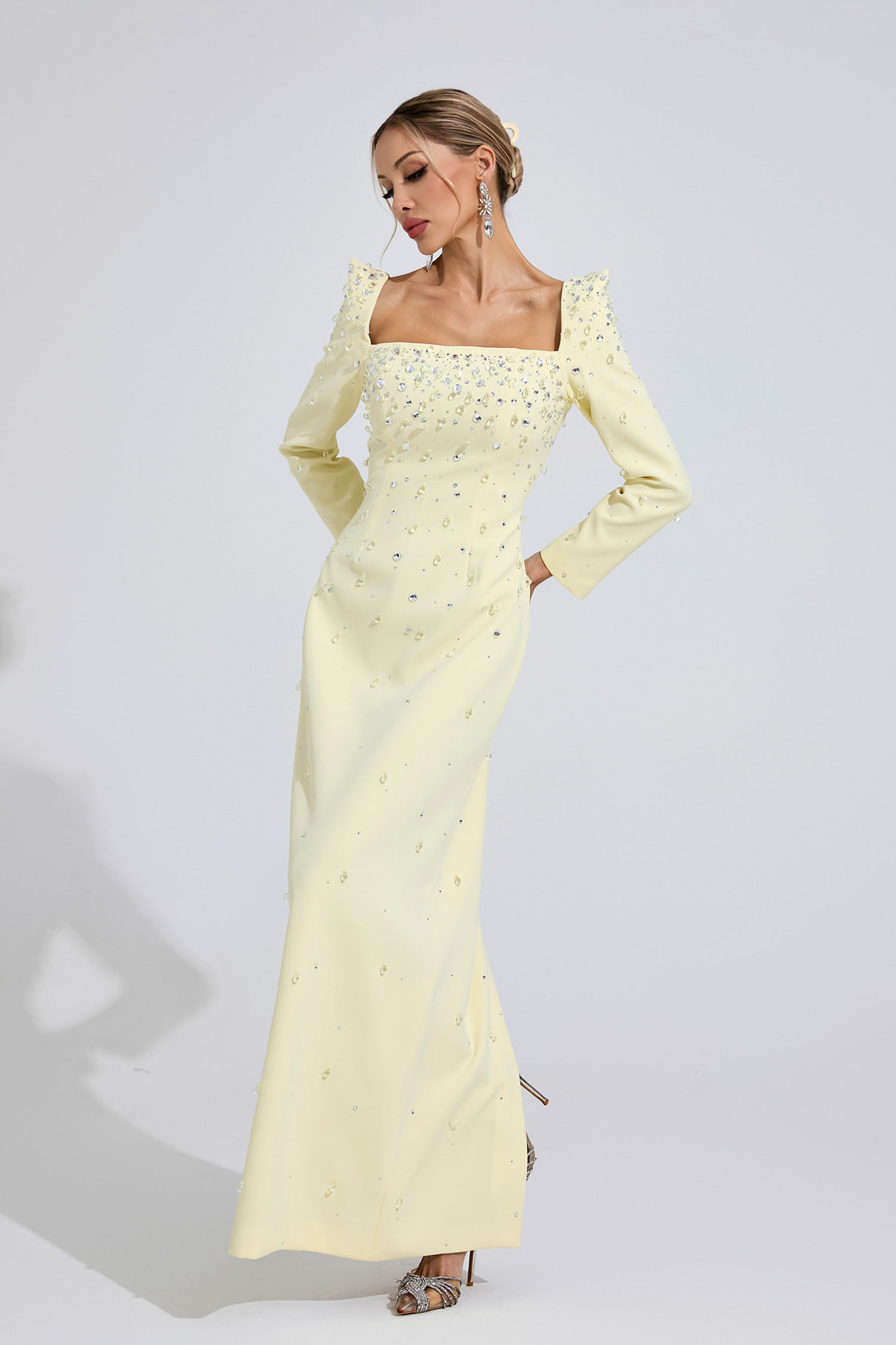 Tarn Yellow Diamond Maxi Dress