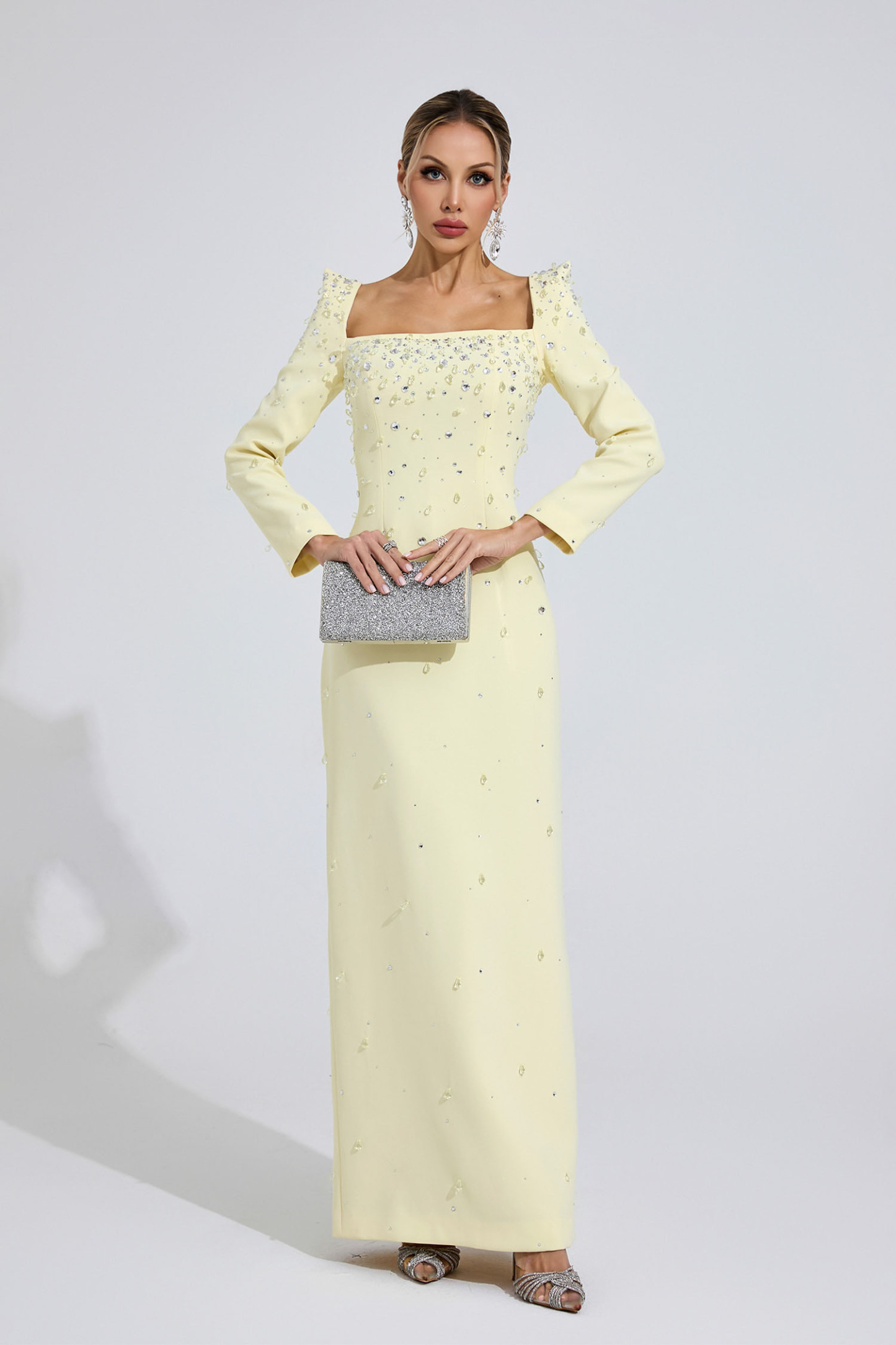 Tarn Yellow Diamond Maxi Dress